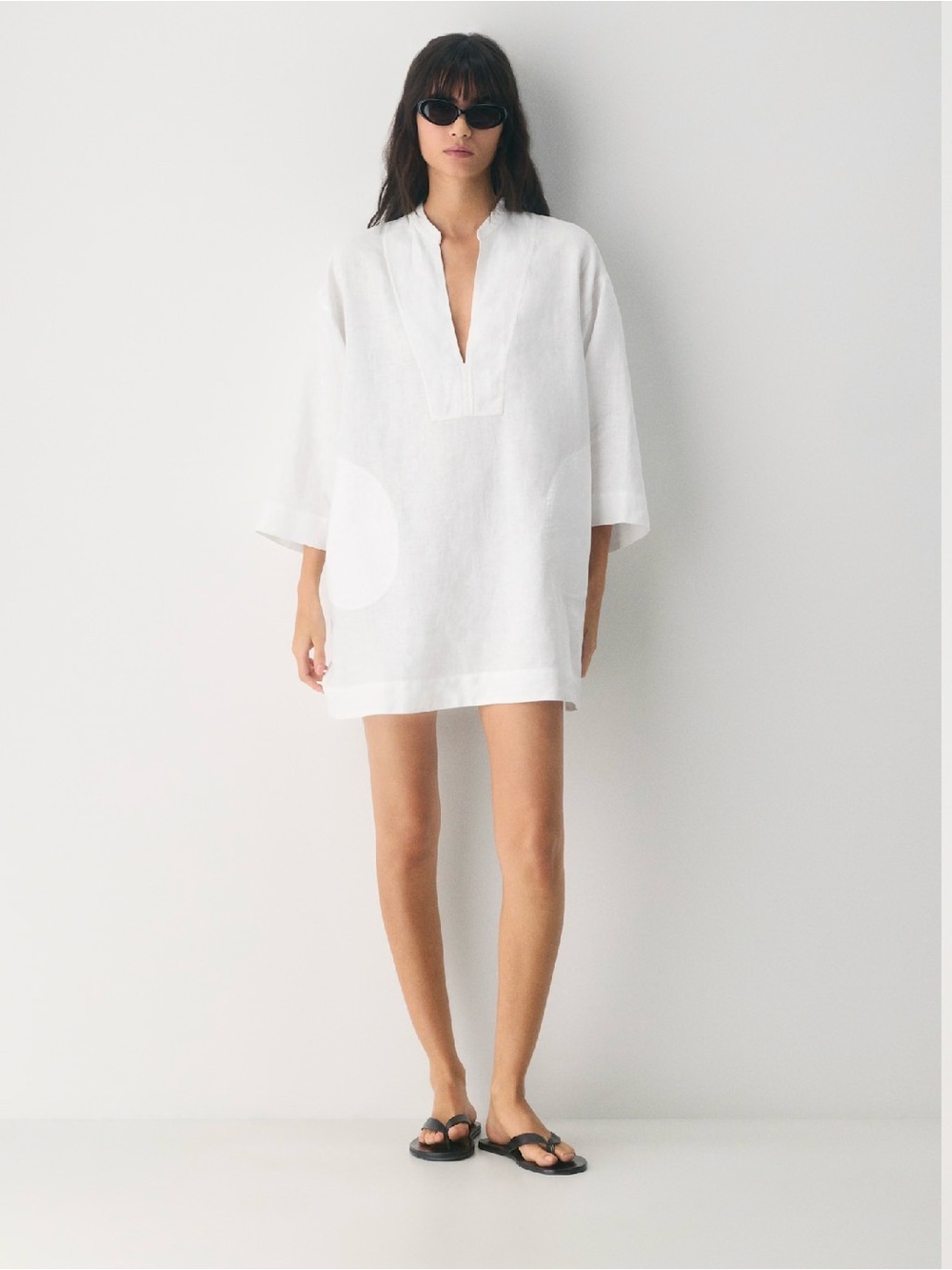 Aritzia White Amphora Linen Dress